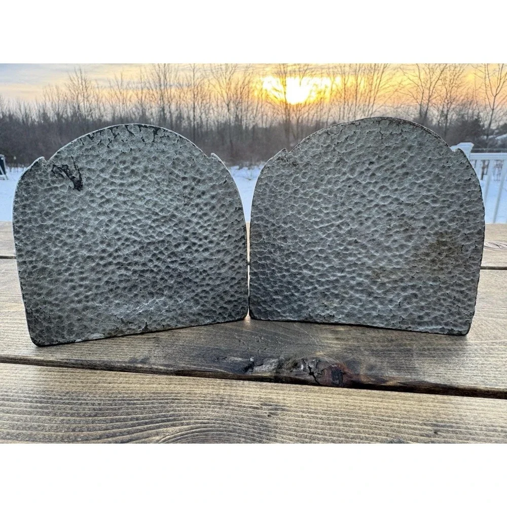 Vintage Western Native The End Of The Trail Metal Bookends
